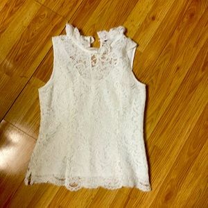 White House black market lace sleeveless blouse